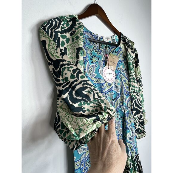 Umgee NWT Boutique Gypsy Boho Floral Paisley Print Dress S M L - Picture 6 of 10